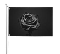Fleur noire,Drapeau de jardin, bannière décorative, drapeau double face, 2 x 3 pieds, pour extérieur et intérieur