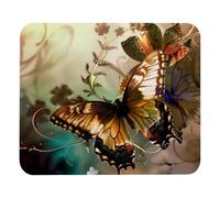Fleur Papillon Au Coucher du Soleil Tapis De Souris Portable Tapis De Souris Gaming Lavable Mouse Pad pour Travail Bureau Ordinateur 25X30Cm