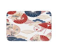 Fleur Parapluie Japonaise Paillasson Intérieur Antidérapant Paillasson D'Entree Lavable en Machine Tapis De Douche pour Salon Baignoire Extérieur 40X60Cm