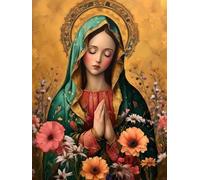 Fleur Peinture Diamant Adulte, DIY Diamond Painting Complet, 5D Notre Dame Diamond Painting Artisanat Strass Point de Croix Loisirs Créatifs Adultes, Cadeaux Décoration Murale Maison 30x40 cm W-1697