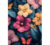 Fleur Peinture Numero Adulte Enfant avec Cadre, Peinture par Numéro Fleurs Paint by Numbers Kit, Numero d'art avec 3 Pinceaux et Acrylique Loisirs Créatifs Adultes, Decoration Maison 20x30 cm Q-422