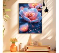 Fleur Peinture Numero Adulte, Fantaisie Coloriage par Numero Adulte Sans Cadre, DIY Paint by Numbers avec Pigment + 3 Pinceaux + 40x50cm Toile Pré imprimée, Decoration Chambre, Cadeau Femme,Model 213