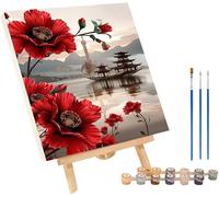 Fleur Peinture Numero Adulte, Peinture par Numero Adulte Architecture, DIY Loisirs Créatifs Adultes, Paint by Numbers for Adults avec Pinceaux et Acrylique, Décoration Maison Cadeau 40x50cm 3-8263