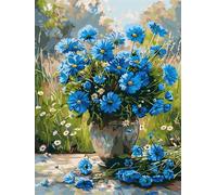 fleur Peinture par Numéro Adulte avec Cadre, 30x40cm Peinture par Numero Adulte Loisir Creatif, DIY paysage Peinture Numero Enfant Débutants, avec Peintures et 3 Pinceaux, Decoration Murale Maison