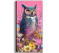 Fleur Peinture par Numero Adulte Hibou Peinture Numero Adulte et Enfant, DIY Paint by Numbers avec 40x70cm Toile + Acryliques + Pinceaux + Images de Référence, Decoration Chambre, Cadeau Femme,-fu232u