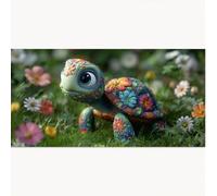 Fleur Peinture par Numero Adulte Tortue Peinture Numero Enfants Activites Manuelles avec Acrylique et Pinceaux, Kit de Paint by Numbers pour la Décoration de la Maison 60x120cm (Sans Cadre) 1T-1257