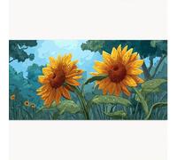 Fleur Peinture par Numero Adulte Tournesol Peinture Numero Enfants Activites Manuelles avec Acrylique et Pinceaux, Kit de Paint by Numbers pour la Décoration de la Maison 40x80cm (Sans Cadre) 1T-819