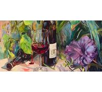 Fleur Peinture par Numero Adulte Vin Peinture Numero Adulte et Enfant, DIY Paint by Numbers avec 40x70cm Toile + Acryliques + Pinceaux + Images de Référence, Decoration Chambre, Cadeau Femme, -fu6u