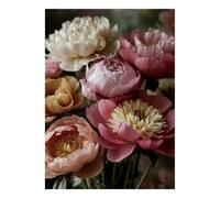 Fleur Pivoine Floraison 1000 Pièces Mini Puzzle pour Adultes Décor Maison | 52x38cm Carton Amateurs De Puzzles Relaxation Mentale Puzzle Intellectuel Cadeau Anniversaire Décor Maison