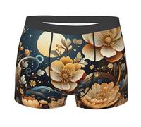 Fleur Plantes Lune Ciel Étoilé Papillon Homme Caleçons Élastique Boxer Caleçons Breathable Caleçon Boxeur Classique sous-Vêtements L