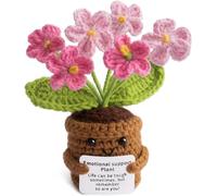 Fleur positive faite à la main, cadeau inspirant pour femme, fleur au crochet avec carte de message réconfortante, jeton « Life is Tough But So Are You » pour l'appréciation des enseignants, maman