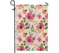 Fleur Printanière, Féminine, Élégante, Esthétique, Feuille De Fleur, Plante, Rose Preppy Drapeaux Résistant Aux Intempéries Drapeau De Jardin Décoratif Bannière Pour Maison Fête Bar 30X45Cm