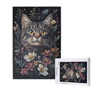 Fleur Puzzle 500 Pièces Adultes Puzzle Chat Classique, Activite Manuelle Adulte, Puzzles de Jeu Stimulants, Puzzles Impossible, Enjoy Activités de défi Familial pour Ies Soirées de Jeu,p1033t