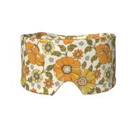Fleur rétro colorée des années 70,Masque pour les yeux bloquant la lumière Cache-yeux et cache-oreilles pour le sommeil