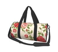 Fleur rétro imprimée, Sac de Voyage de Grande capacité, Sac à Main Rond, Sac de Voyage de Sport, fourre-Tout, Sac de Fitness