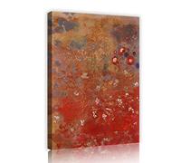 Fleur rouge par Odilon Redon Peintures sur toile rustique imprimées sur le mur Art abstrait Plante Affiche et impression pour décor de ferme Cadre intérieur 75x50cm cadre intérieur