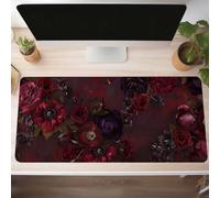 Fleur Rouge Tapis de Souris de Jeu, 80 x 30cm XXL Tapis Souris Gaming Grand, Antidérapant Étanche, iExtended Long Clavier Mouse Pad XXL, Accessoire Bureau, pour Gamer, Ordinateur, PC PjY12719 W-O