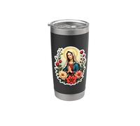Fleur Sainte Marie Santa Maria Mère Chrétienne Jésus Christ Gobelet isotherme en acier inoxydable double paroi