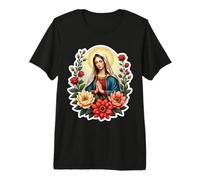 Fleur Sainte Marie Santa Maria Mère Chrétienne Jésus Christ T-Shirt Haut de Gamme