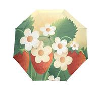 Fleur Sauvage Blanche Parapluie Pliable Pliant à Ouverture Automatique Parapluies Pliant Coupe-Vent pour Voyager Plage Femmes Enfants Homme Fille