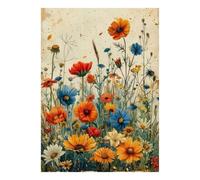 Fleur Sauvage Prairie Floraison 1000 Pièces Mini Puzzle pour Adultes Carton | 38x26cm Décor De Bureau Surface Lisse Cadeau D'anniversaire Détente D'esprit