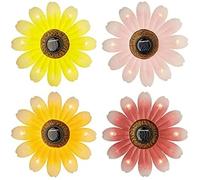 Fleur solaire - LUMINEO - Ø14 x 4 cm - LED intégrée - Energie solaire - Couleurs assorties