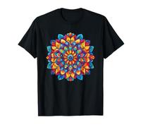 Fleur Spirituelle Mandala Arc-en-Ciel T-Shirt