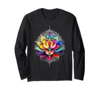 Fleur Spirituelle Yoga 7 Chakra Lotus Mandala Équilibre Énergie Manche Longue