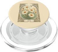 Fleur stylisée du Mois de Naissance du Mois d'avril PopSockets PopGrip pour MagSafe