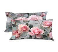 Fleur Taie Oreiller Taie d'oreiller Usine 50x70cm Oreiller Rectangulaire Housse de Coussin Doux Taies D'oreillers Impression Recto Verso Housse Coussin Decoratif, Décoration Printemps bz-375