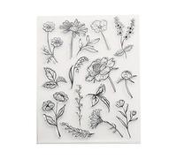Fleur Tampons Transparents Transparent-Silicone Fleurs-Feuilles Joint Pour Scrapbooking Fabrication De Cartes Décorations Série Fleurs Timbres Transparents Timbre Transparent Sceau Bricolage De