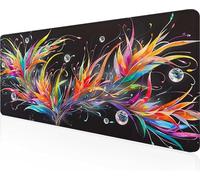 Fleur Tapis de Souris 1000x500x3mm Grand Tapis Souris XXL, Noir Mouse Pad, à Bords Cousus, Base en Caoutchouc Antidérapante, sous Main pour Clavier Pad, Decor Maison, Cadeaux pour Hommes PjY12247 8-6