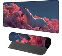 Fleur Tapis de Souris Gaming 600x300x3mm, Cheval Tapis de Souris XXL, Sous Main Bureau, Mouse Pad avec Rubber Base, Accessoires Bureau, Mousepad avec Coutures sur Les Bords, pour Gamer Travail, 4-5430