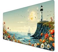 Fleur Tapis de Souris XXL 1200 x 600 mm, Couleur Tapis Souris Gamer avec Base Anti-Dérapage, Bords Cousus Design, Imperméable Mouse Pad pour Gaming Accessoire Bureau, Decoration Maison, Cadeau 5c-4O