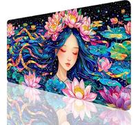 Fleur Tapis de Souris XXL 800 x 400 mm, Grand Tapis de Souris Fille Design avec Bords Cousus 3mm, Mouse Pad Gaming Accessoire Bureau Desk Decoration, Imperméable Résistant à Usure Lavable, Gifts,o-114