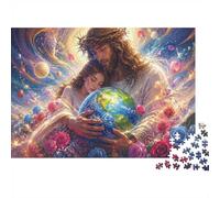 Fleur Terre Univers Univers Puzzle, 1000 Pièces Jeu D'intérieur Adulte | 52x38cm Carton, Exercice Mental, Assemblage Facile, Amateurs D'art, Interaction Familiale