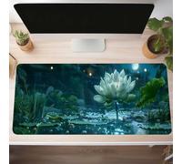 Fleur Vert Tapis de Souris de Jeu, 140 x 60cm XXL Tapis Souris Gaming Grand, Antidérapant Étanche, iExtended Long Clavier Mouse Pad XXL, Accessoire Bureau, pour Gamer, Ordinateur, PC PjY11857 M-A