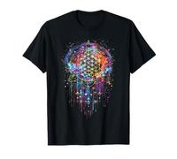 Fleur Vie Cosmic Energie Vagues Psychédélique Boho T-Shirt