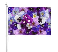 Fleur violette,Drapeau de jardin, bannière décorative, drapeau double face, 2 x 3 pieds, pour extérieur et intérieur