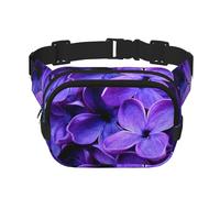 Fleur Violette,Sac Banane carré Double Couche, Sac de Poitrine
