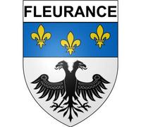 Fleurance 32 ville Stickers blason autocollant adhésif - Taille : 4 cm