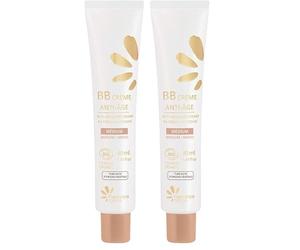 Fleurance Nature- BB crème anti-age Bio- 40ml- Certifié Cosmos Ecocert- soin visage femme hydratant- creme hydratante femme bio (medium, 40ml) (Lot de 2)