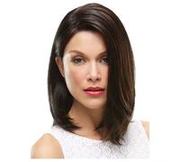 Fleurapance Charmante perruque style carré mi-long brun châtain de qualité supérieure, résistante à la chaleur pour femmes Ressemble à de vrais cheveux