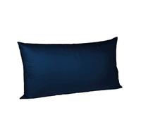 fleuresse Mako Satin Taie d'oreiller Colours Uni 40x80 cm Bleu nuit