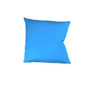 fleuresse Mako Satin Taie d'oreiller Colours Uni 80x80 cm Bleu mer