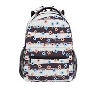 Fleurette Fleur Rayures Bleu Cartable Sac à Dos Ecole étudiant Scolaire d'ordinateur pour Voyage Ados Filles Garçons Enfant