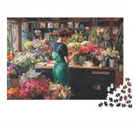 Fleuriste au Travail Puzzle 1000 Pieces Cadeau Unique intéressant Jeu Éducatif Défi Jouet À De Qualité Supérieure Peinture Art pour Adultes Et Enfants À Partir De 12 Ans 70x50cm/1000pcs