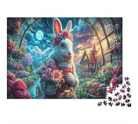 Fleuriste de Lapin avec Couronne de Fleurs Puzzle pour Adultes : Faune Sauvage Défiant 1000 Pièces, Jeux Éducatifs, Cadeau Pratique Et Décoration 38x26cm/1000pcs