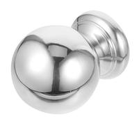 Fleuron de Clôture Extérieure Boule, Capuchon Métal Inox Argenté | Finition Moderne à Fil Brossé, Pose Rapide, Protection du Sommet, pour Enclos de Jardin et Villa