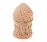 Fleuron en Bois Ananas pour Poteau D’escalier, Finition Brute | Bois Dur Massif Beige, Relief Spiralé Sculpté, Base à Perles, pour Mâts de Drapeau et Tringles